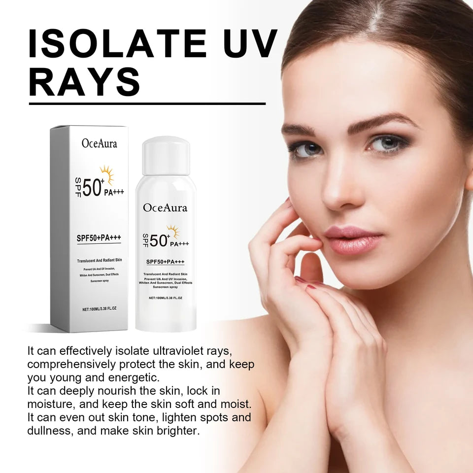 Oceaura 100ml Sunscreen Spray Body Face Nourish Anti Solar Lasting Oil Control Uv Protection Sunblock Waterproof Anti Sun Spray
