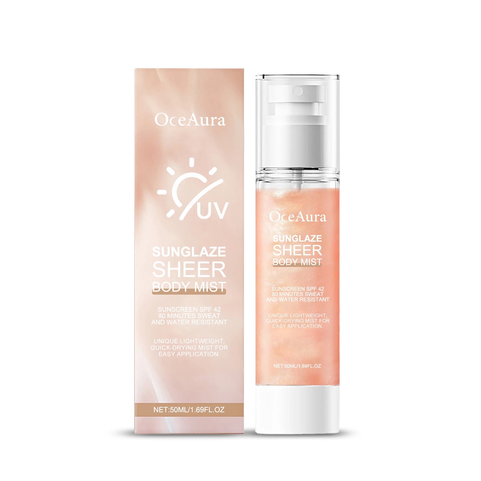 Oceaura Body Sunscreen Spray Refreshing Moisturizing Protect UV Reduce Dryness Prevent Sunburn Non-greasy Summer Sunblock Spray