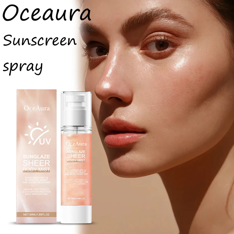 Oceaura Body Sunscreen Spray Refreshing Moisturizing Protect UV Reduce Dryness Prevent Sunburn Non-greasy Summer Sunblock Spray