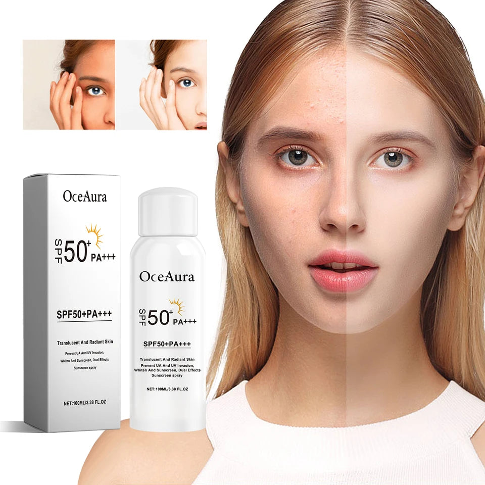 Oceaura 100ml Sunscreen Spray Body Face Nourish Anti Solar Lasting Oil Control Uv Protection Sunblock Waterproof Anti Sun Spray