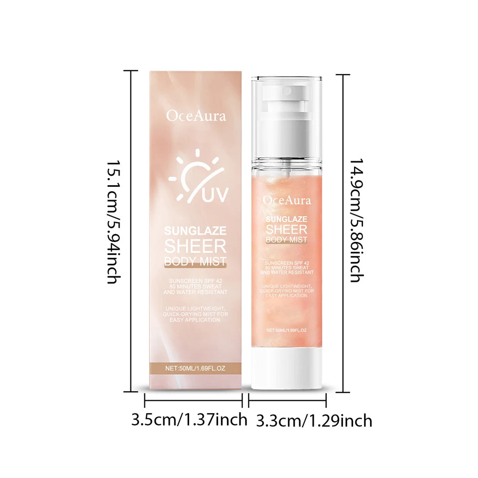 Oceaura Body Sunscreen Spray Refreshing Moisturizing Protect UV Reduce Dryness Prevent Sunburn Non-greasy Summer Sunblock Spray