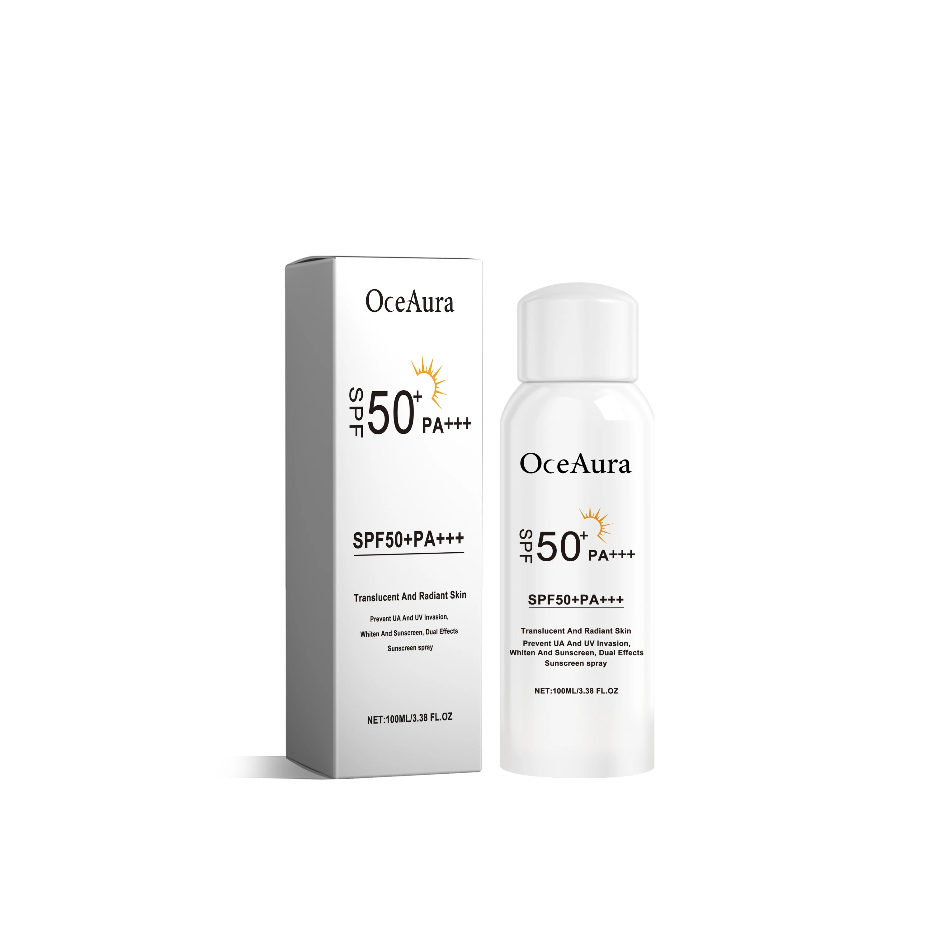Oceaura 100ml Sunscreen Spray Body Face Nourish Anti Solar Lasting Oil Control Uv Protection Sunblock Waterproof Anti Sun Spray