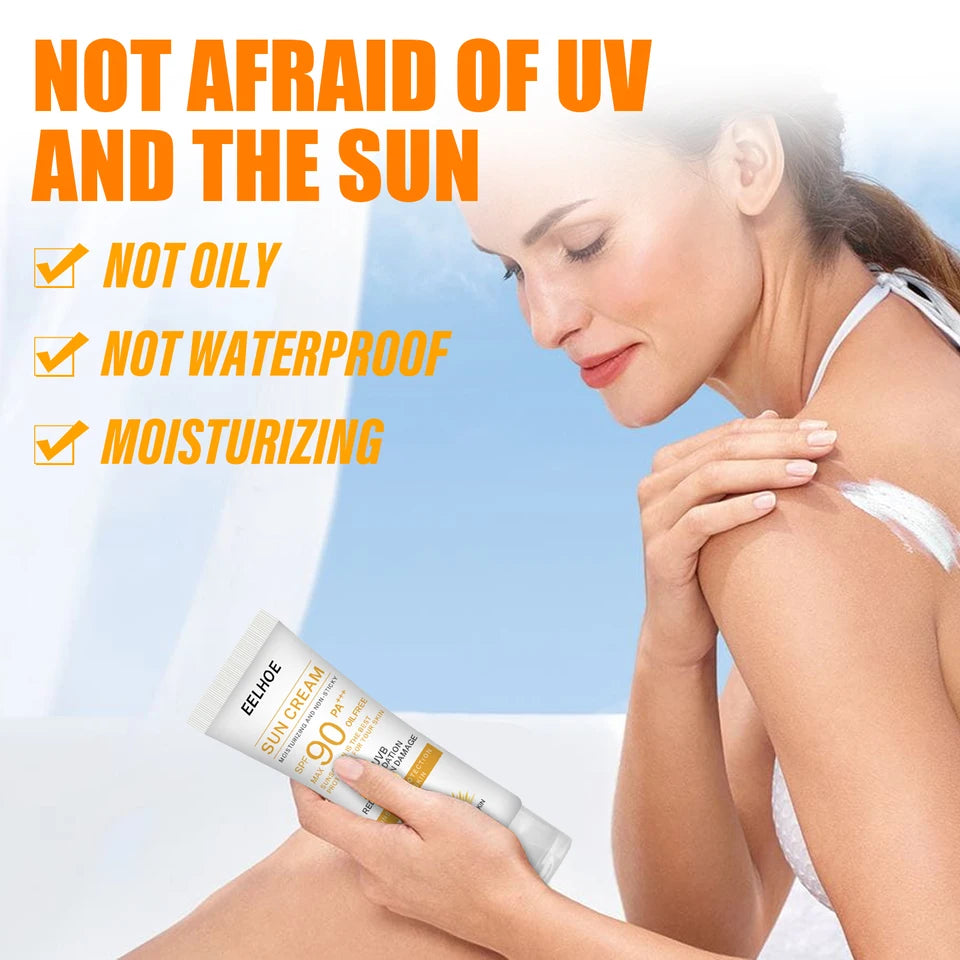 Facial Body Sunscreen Whitening Sun Cream Solar Blocker Moisturizing Refreshing Not Greasy Protector Solar Facial Sunscreen